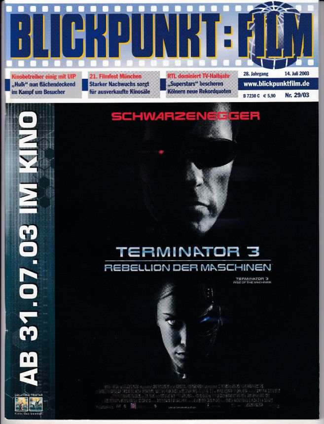 BLICKPUNKT: FILM magazine side cover Issue 29 14 July 2003
