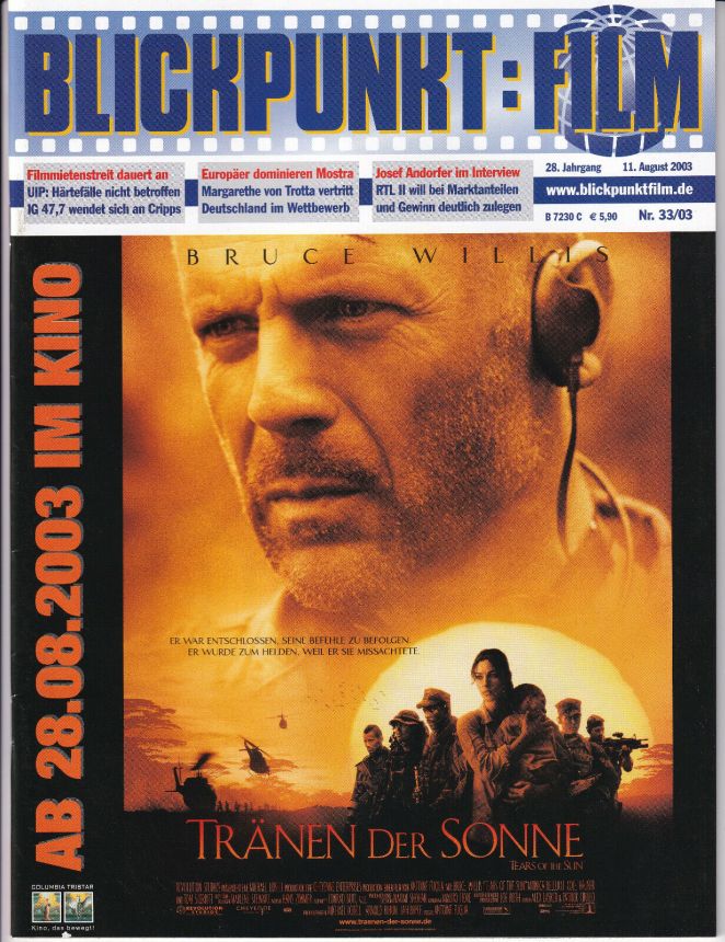 BLICKPUNKT: FILM magazine side cover Issue 33 11 August 2003