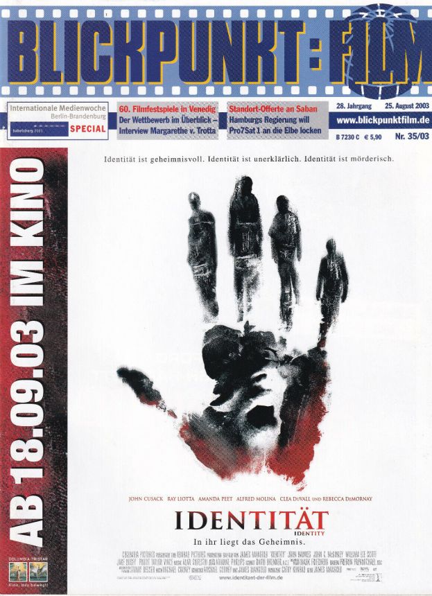 BLICKPUNKT: FILM magazine side cover Issue 35 25 August 2003