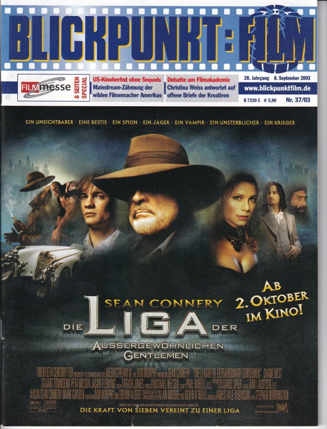 BLICKPUNKT: FILM magazine side cover Issue 37 8 September 2003