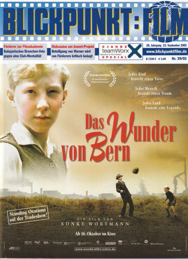 BLICKPUNKT: FILM magazine side cover Issue 39 22 September 2003