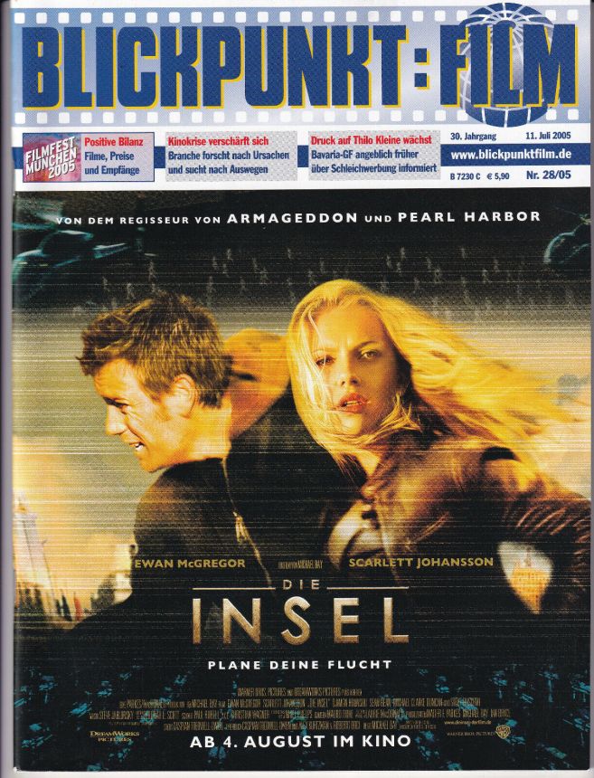 BLICKPUNKT: FILM magazine side cover Issue 28 11 July 2005