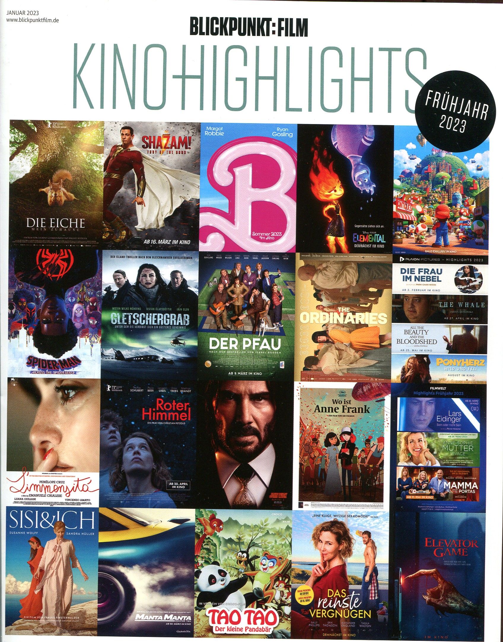 BLICKPUNKT: FILM magazine side cover  Special  January 2023