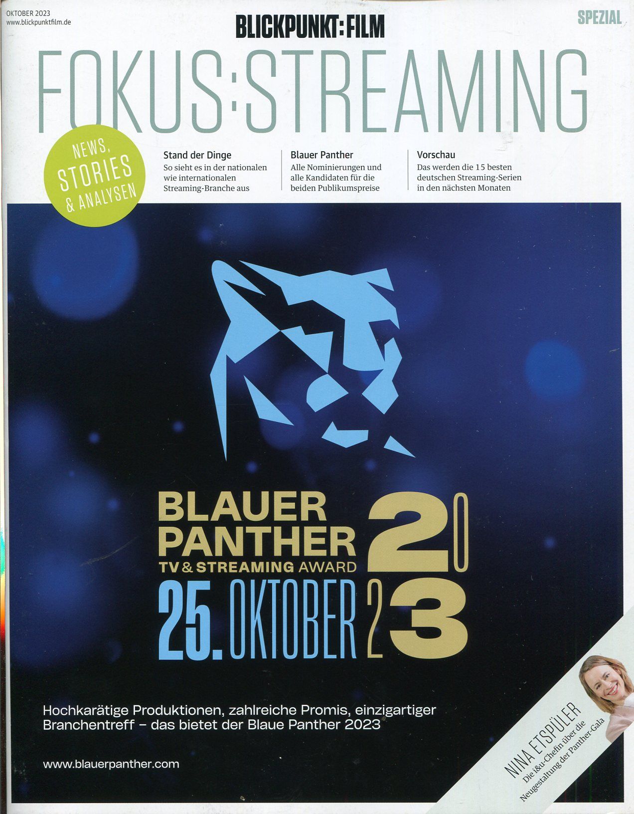 BLICKPUNKT: FILM magazine side cover  Special  October 2023