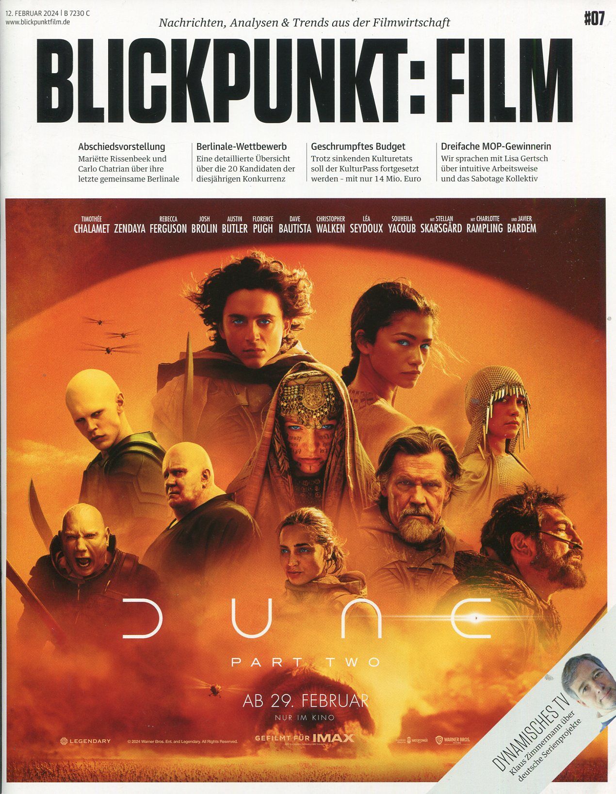 BLICKPUNKT: FILM magazine side cover Issue 7 12 February 2024
