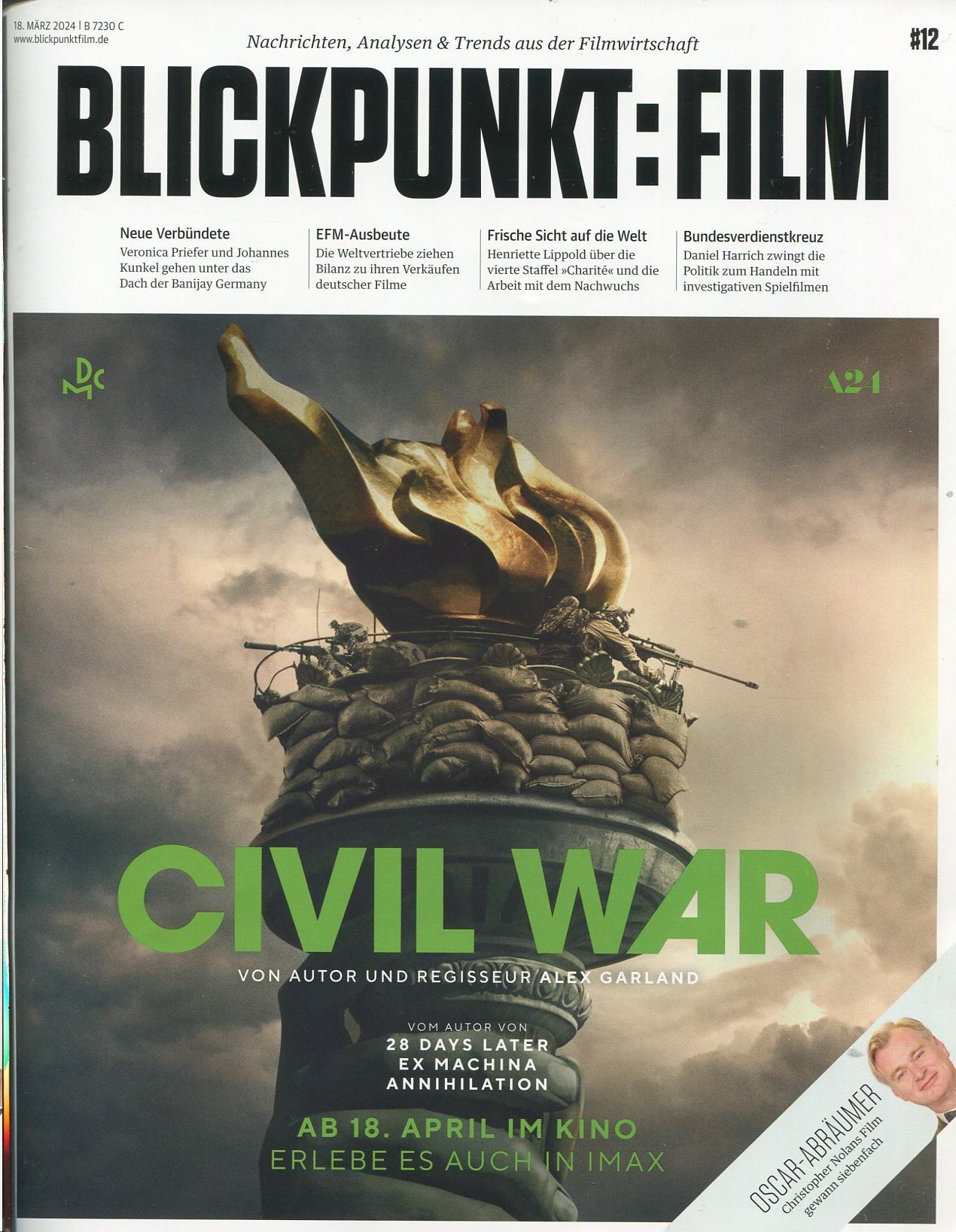 BLICKPUNKT: FILM magazine side cover Issue 12 18 March 2024
