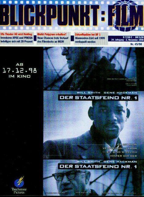 BLICKPUNKT: FILM magazine side cover Issue 45 2 November 1998