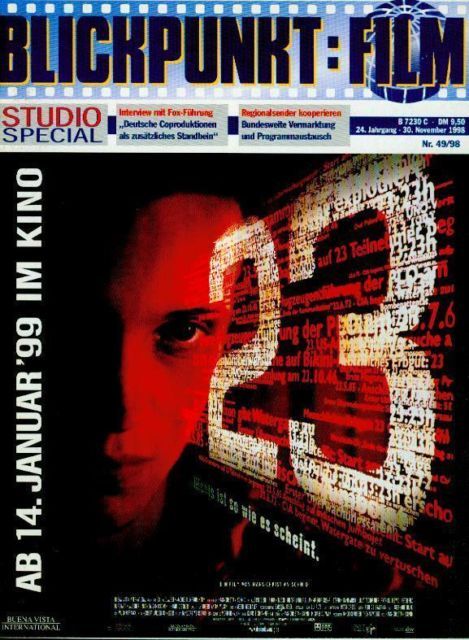 BLICKPUNKT: FILM magazine side cover Issue 49 30 November 1998