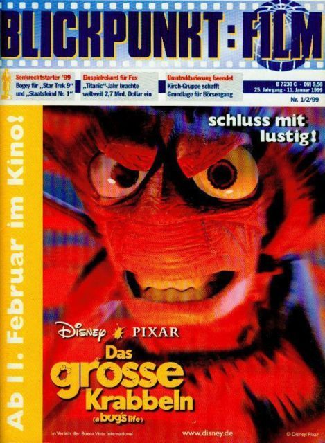 BLICKPUNKT: FILM magazine side cover Issue 1-2 11 January 1999