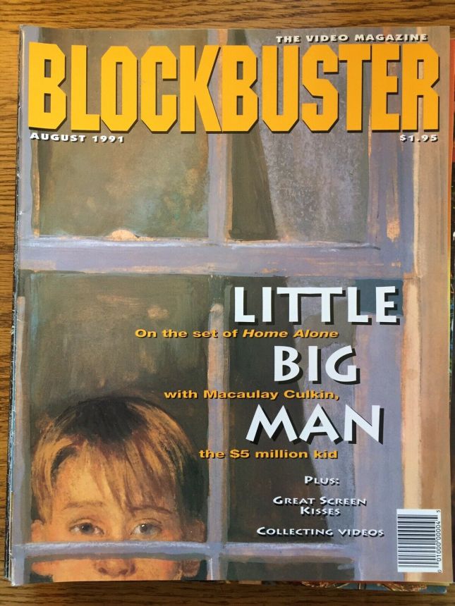 BLOCKBUSTER VIDEO magazine side cover  August 1991