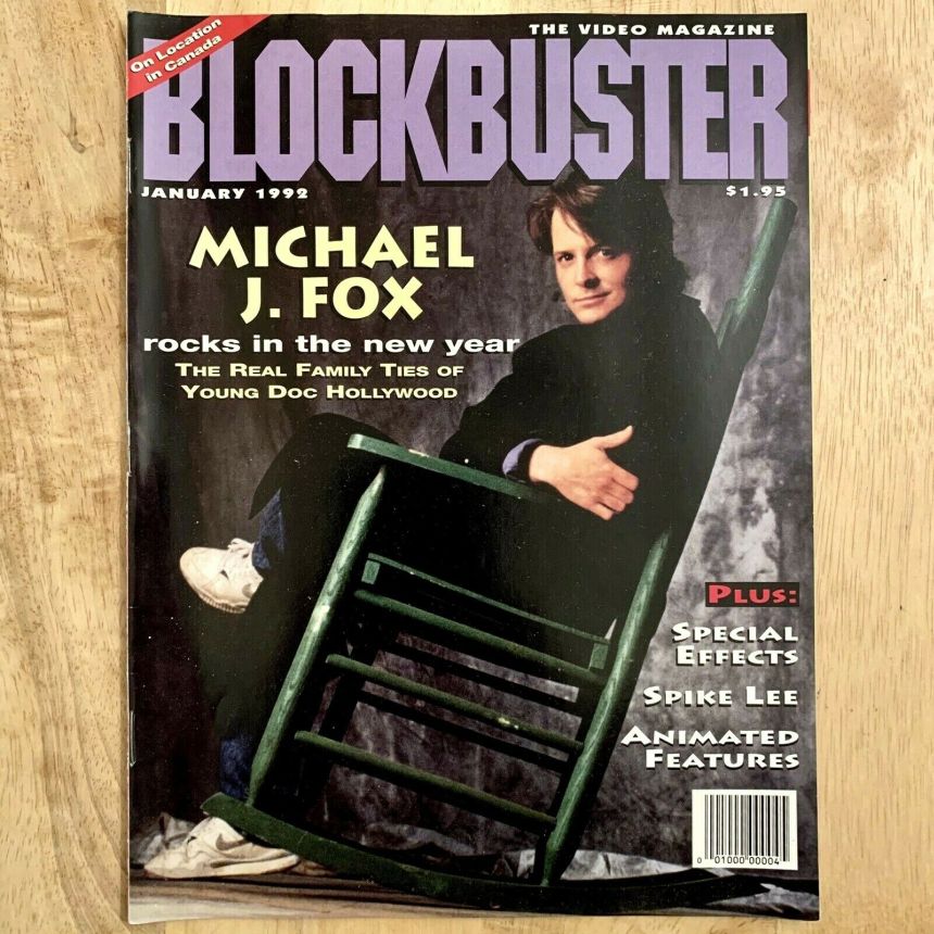 BLOCKBUSTER VIDEO magazine side cover  January 1992