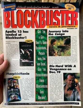 BLOCKBUSTER PREVIEWS magazine side cover  December 1995