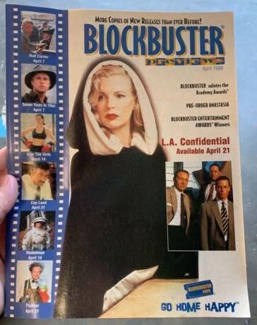 BLOCKBUSTER PREVIEWS magazine side cover  April 1998
