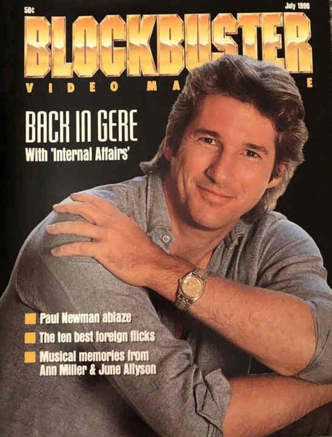 BLOCKBUSTER VIDEO magazine side cover July 1990