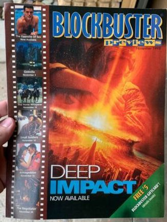 BLOCKBUSTER PREVIEWS magazine side cover  November 1998