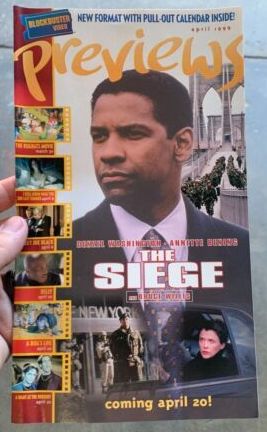 BLOCKBUSTER PREVIEWS magazine side cover  April 1999