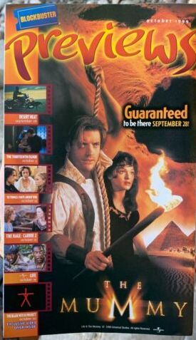 BLOCKBUSTER PREVIEWS magazine side cover  October 1999