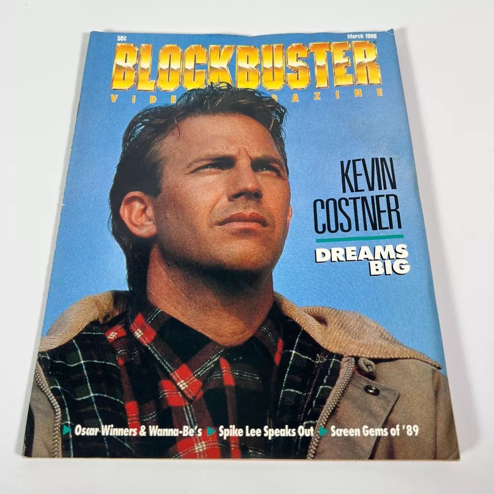 BLOCKBUSTER VIDEO magazine side cover  March 1990