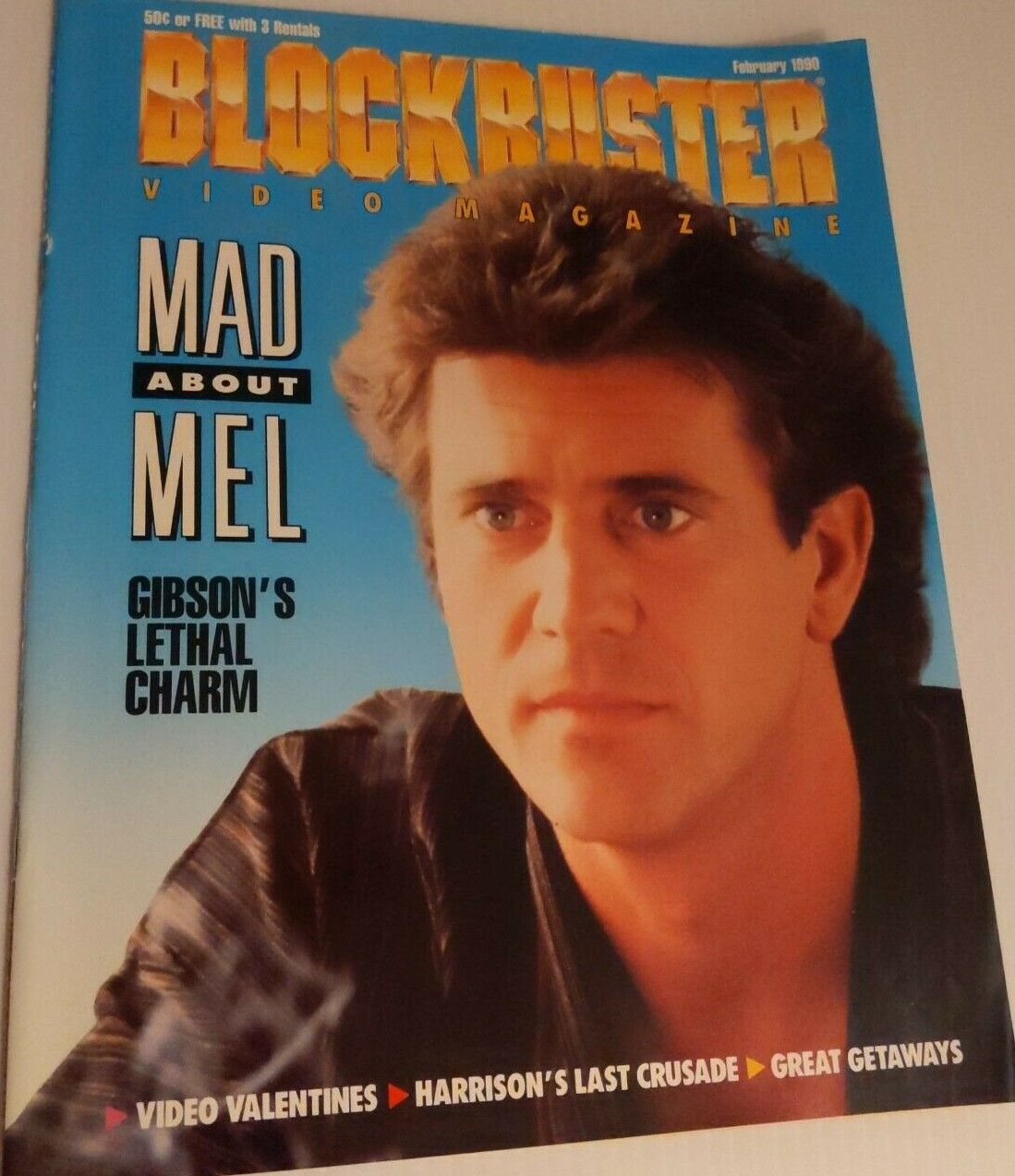 BLOCKBUSTER VIDEO magazine side cover  February 1990