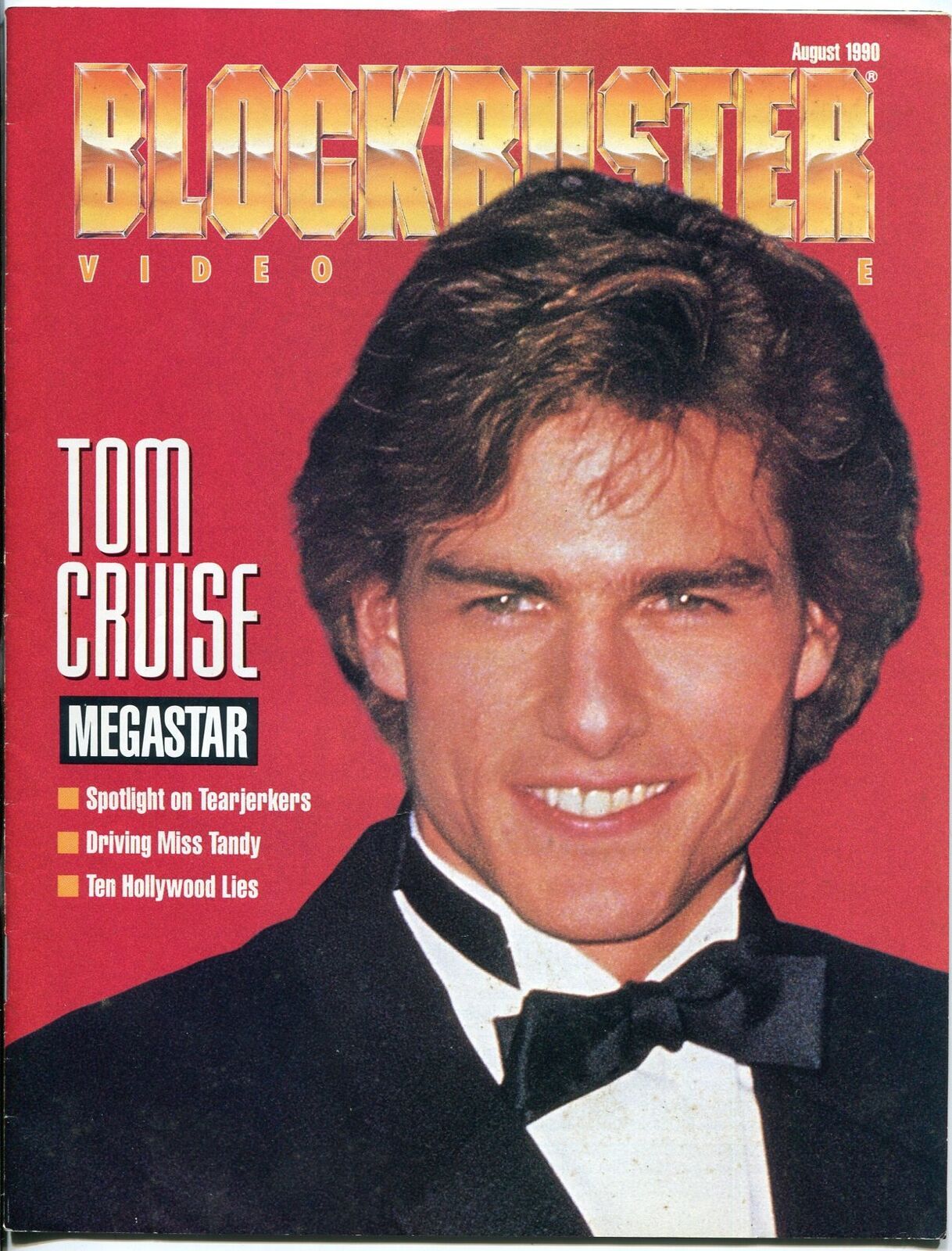 BLOCKBUSTER VIDEO magazine side cover  August 1990