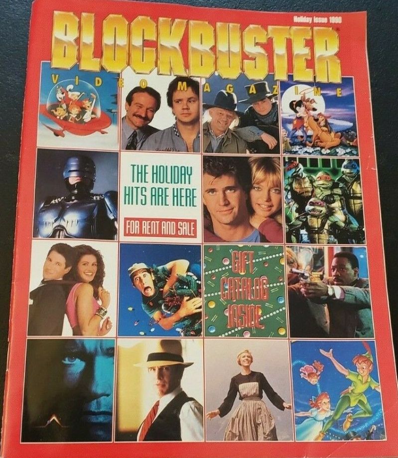 BLOCKBUSTER VIDEO magazine side cover Holiday 1990