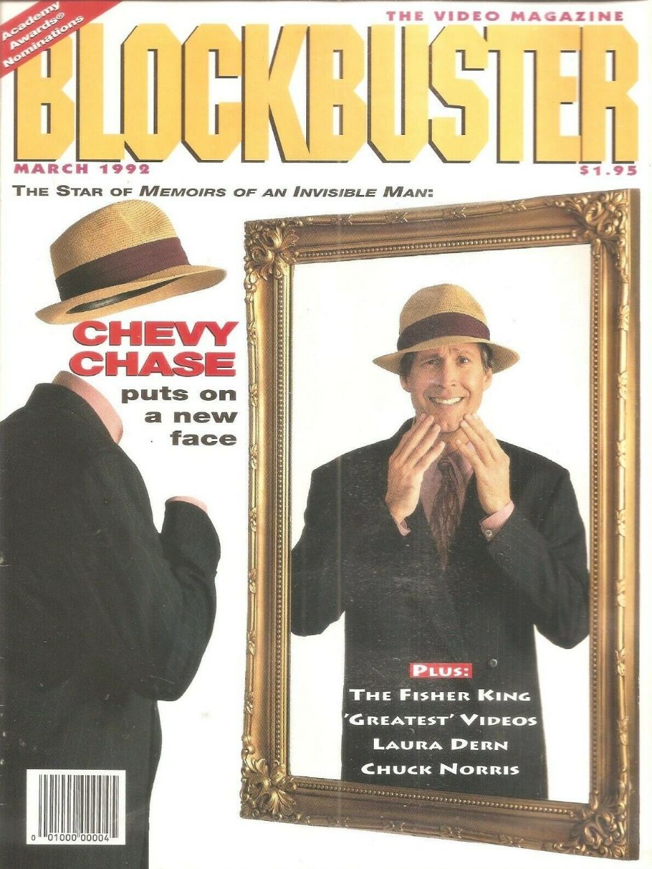 BLOCKBUSTER VIDEO magazine side cover  March 1992