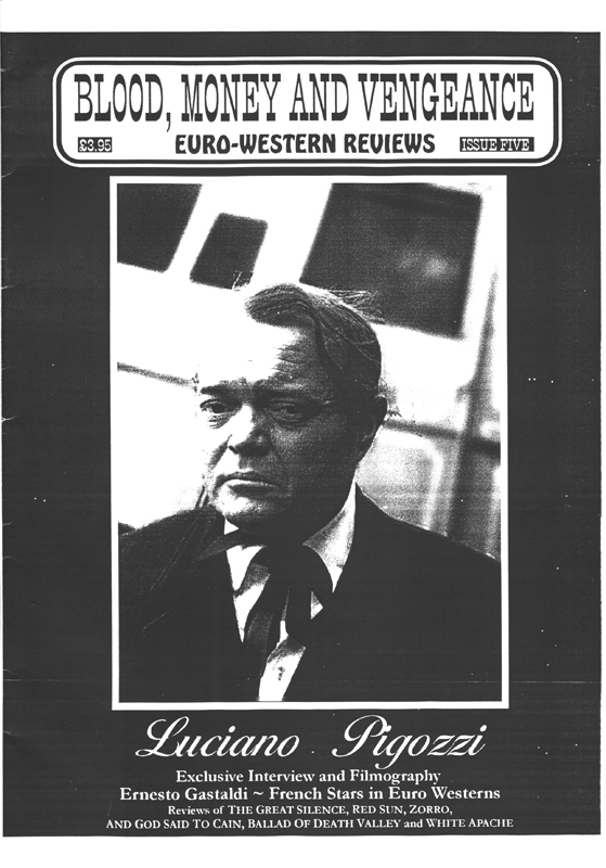 BLOOD MONEY AND VENGEANCE magazine side cover Issue 5 Summer 1998