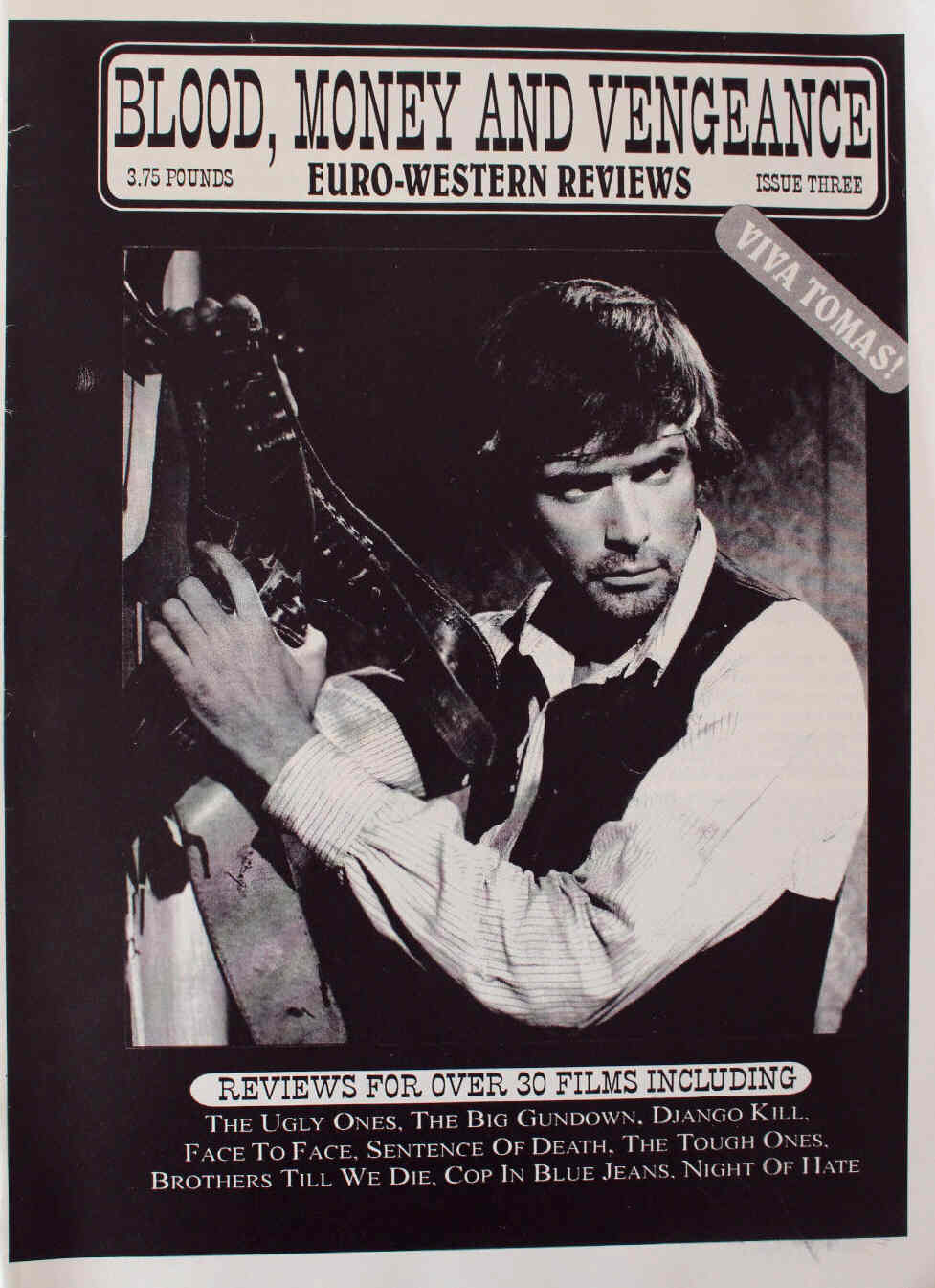 BLOOD MONEY AND VENGEANCE magazine side cover Issue 3  1997