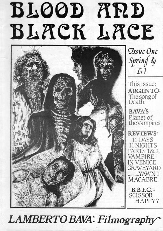 BLOOD AND BLACK LACE magazine side cover Issue 1  1989