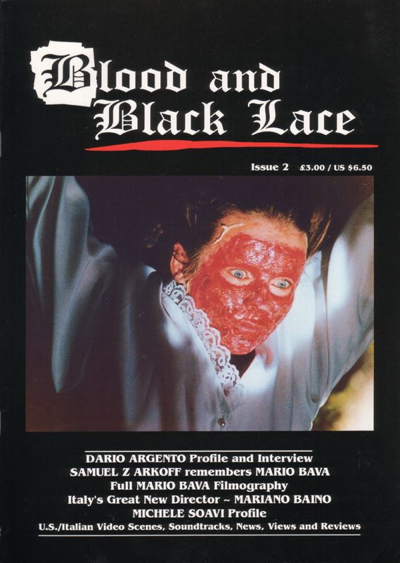 BLOOD AND BLACK LACE magazine side cover Issue 2  1989