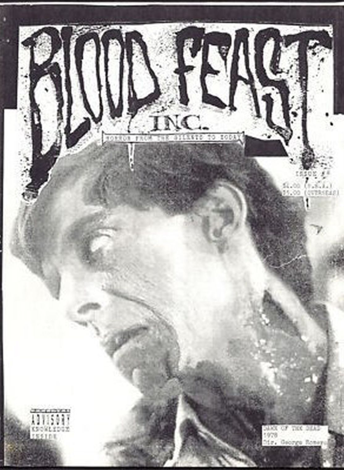 BLOOD FEAST magazine side cover Issue 8   1995