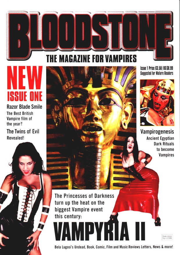 BLOODSTONE magazine side cover Issue 1 September 1998