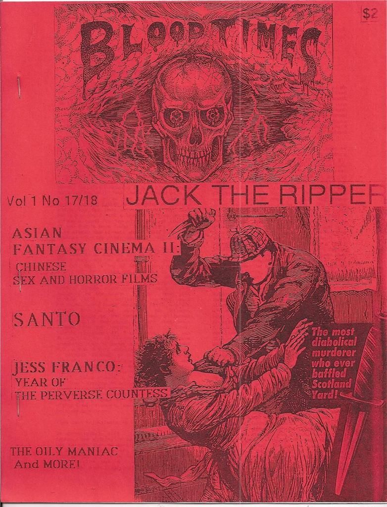 BLOOD TIMES magazine side cover  Vol 1 No 17/18  1991