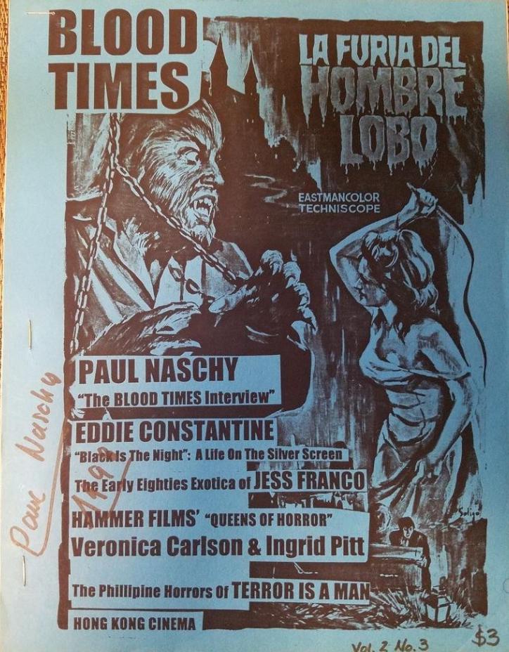 BLOOD TIMES magazine side cover  Vol 2 No  3   
