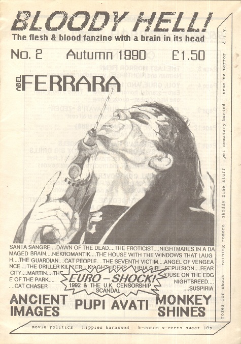 BLOODY HELL magazine side cover Issue 2 Autumn 1990