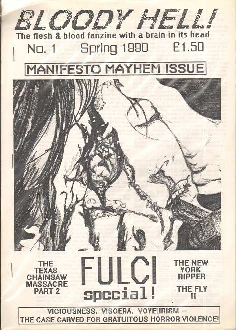 BLOODY HELL magazine side cover Issue 1 Spring 1990