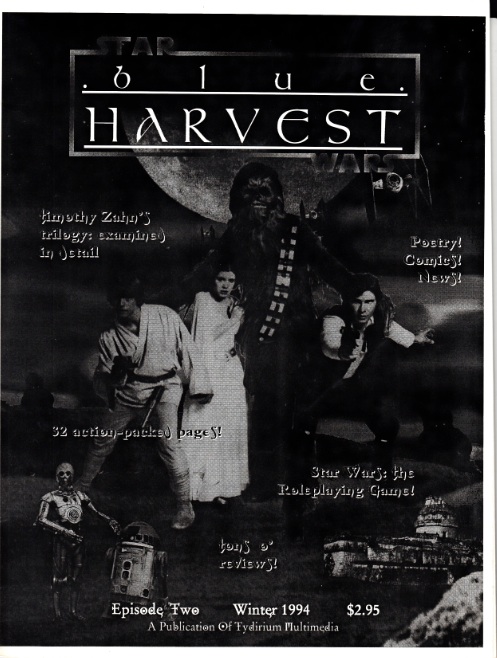 BLUE HARVEST magazine side cover Issue 2 Winter 1994