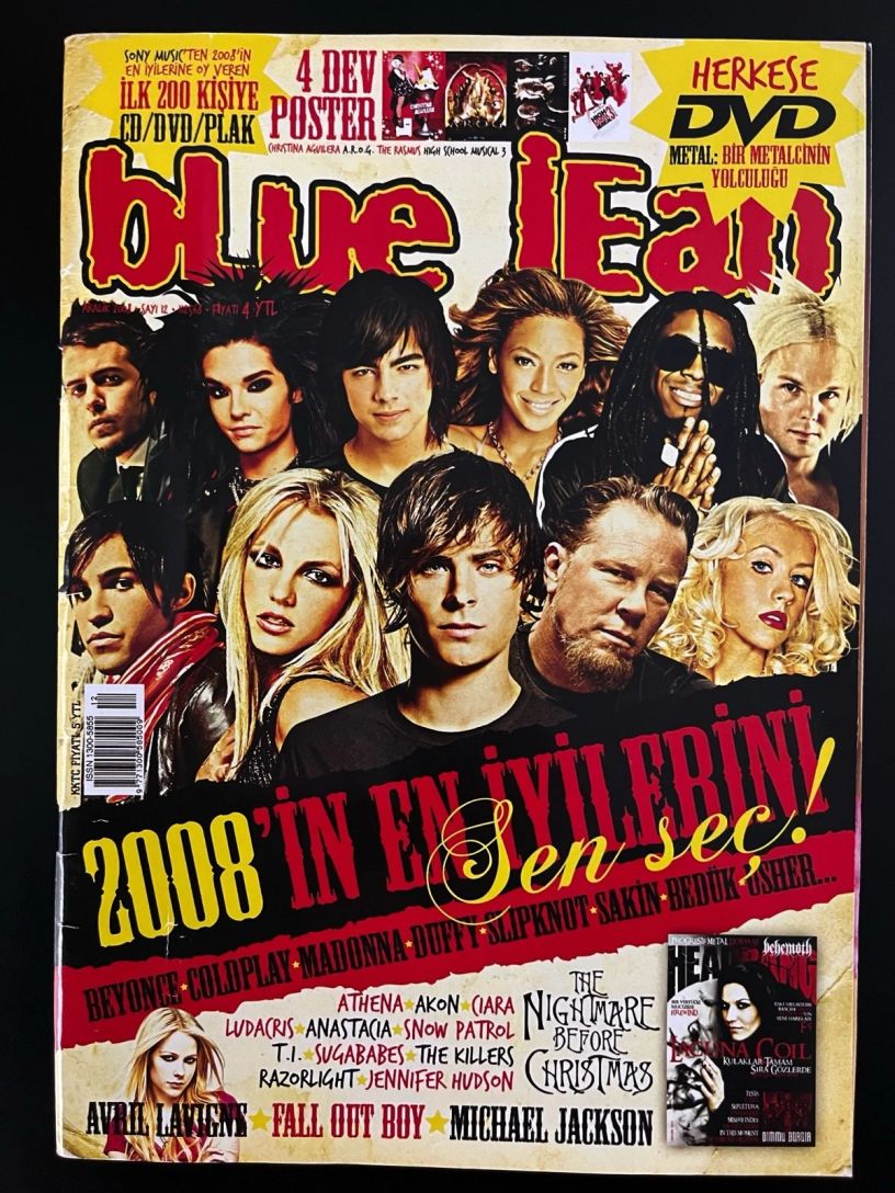 BLUE JEAN magazine side cover  December 2008
