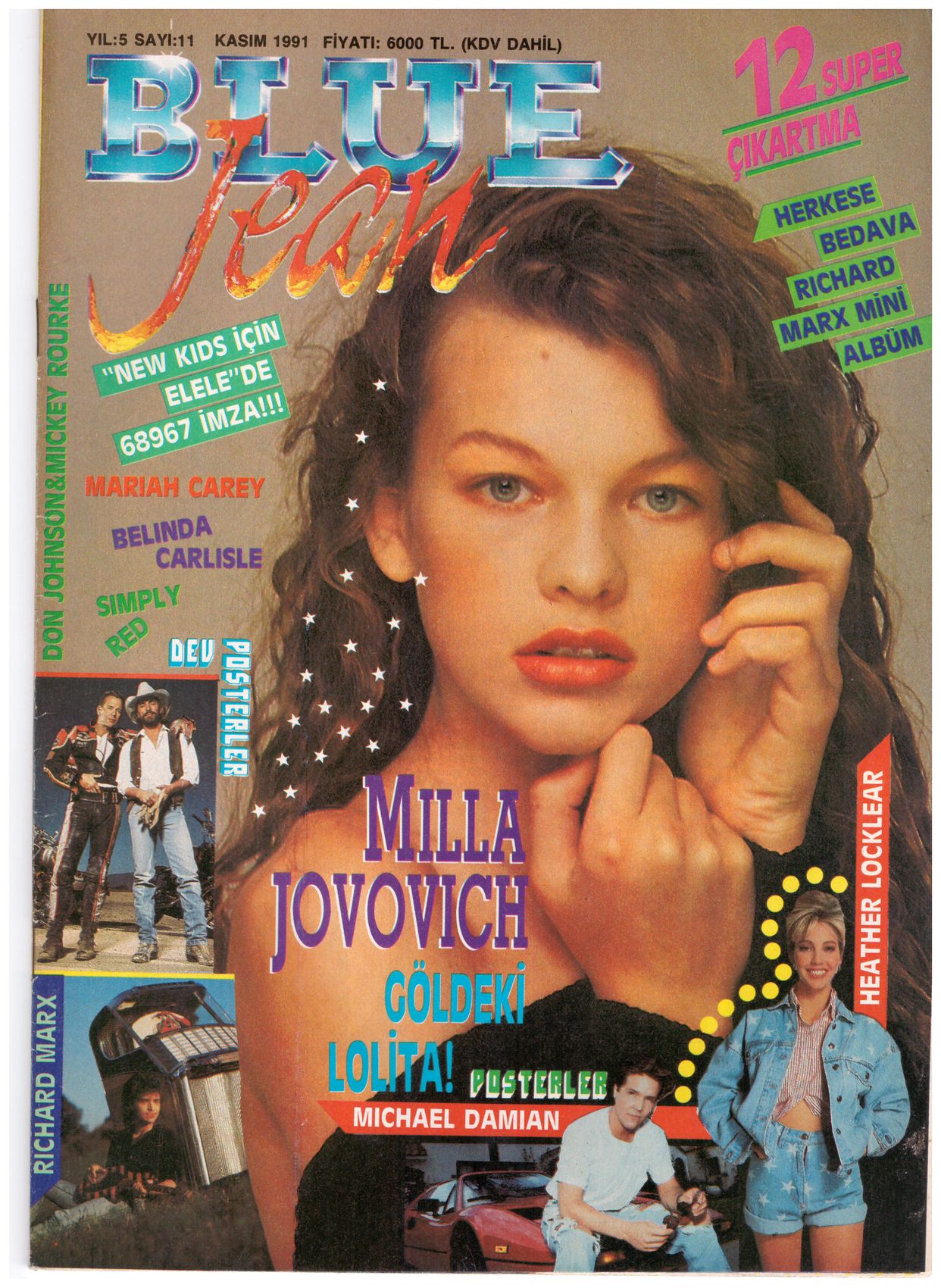 BLUE JEAN magazine side cover  November 1991