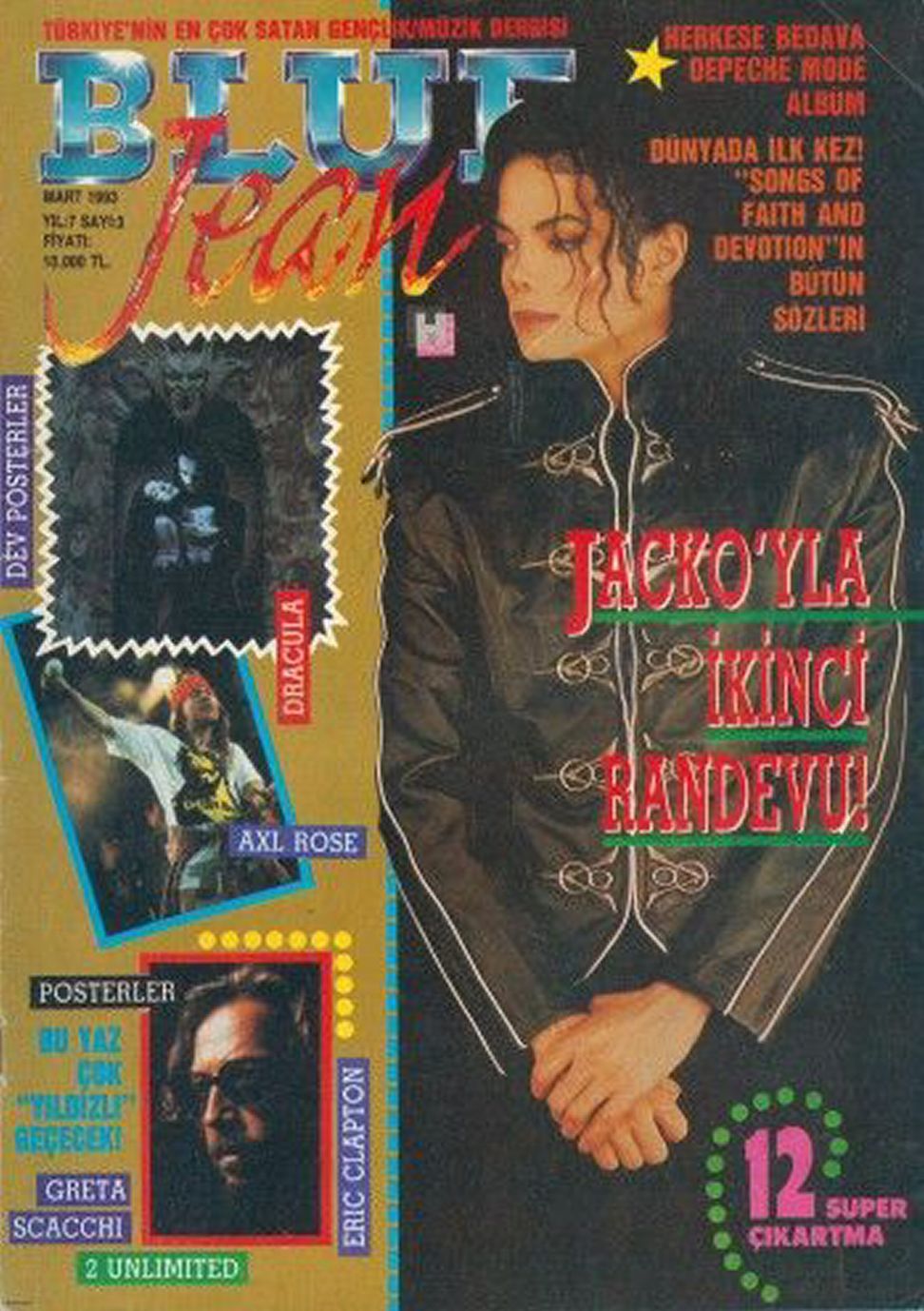 BLUE JEAN magazine side cover  March 1993
