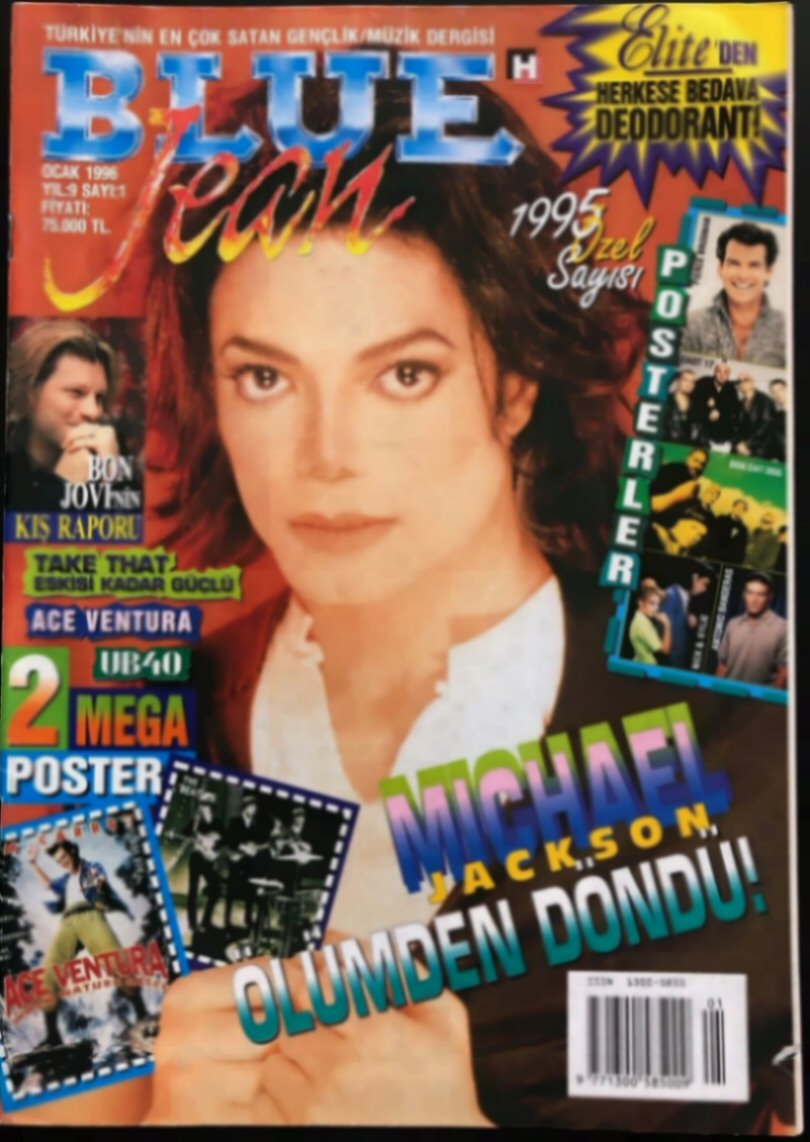 BLUE JEAN magazine side cover  January 1996