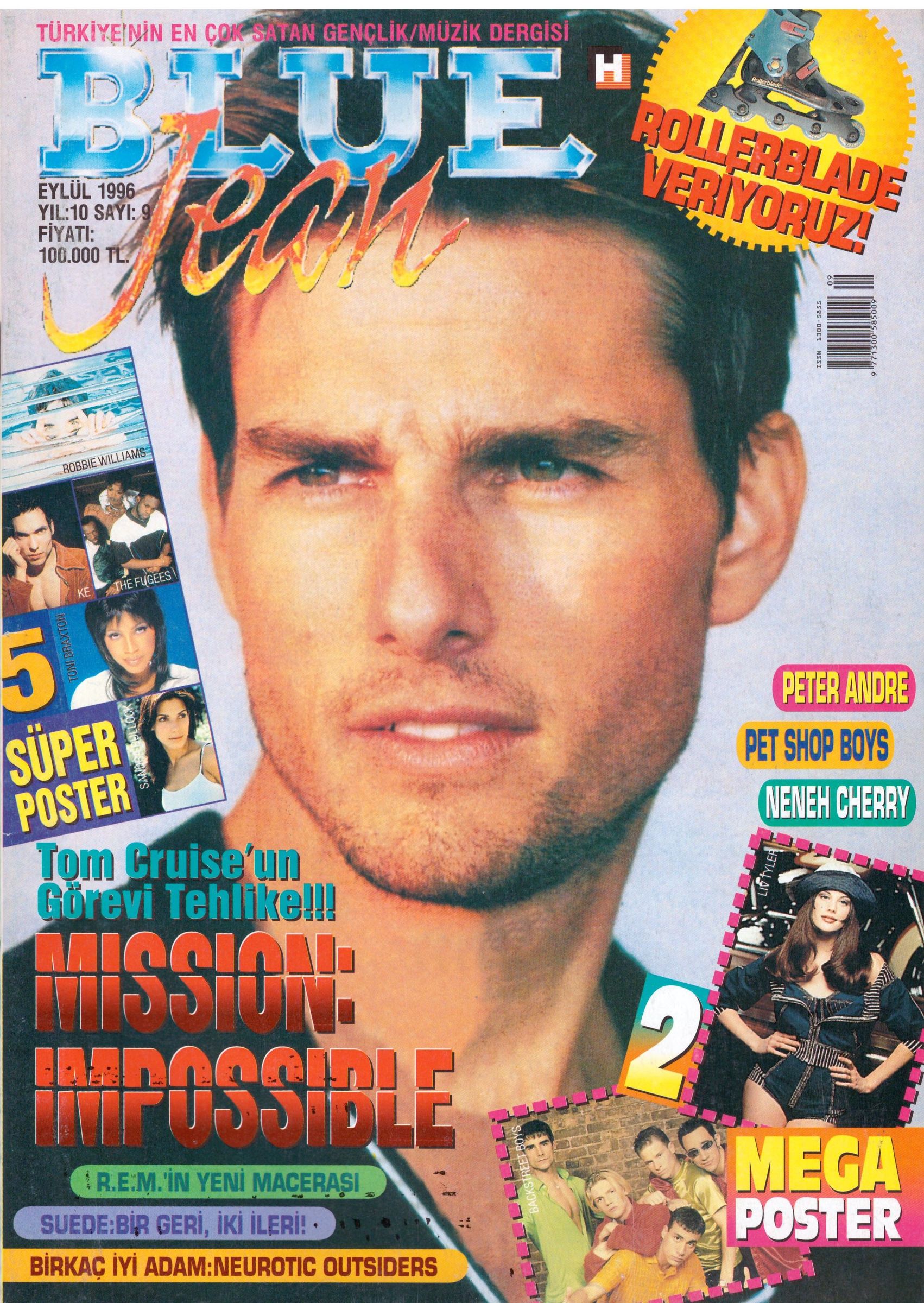 BLUE JEAN magazine side cover Issue 9  September 1996
