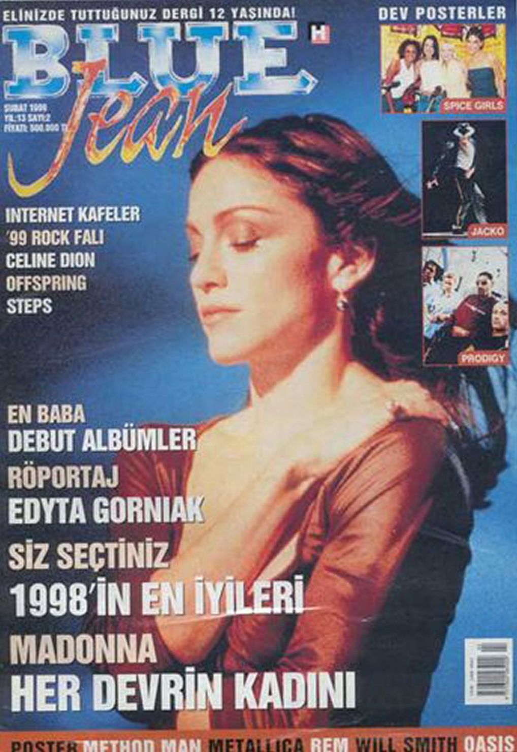 BLUE JEAN magazine side cover  February 1999