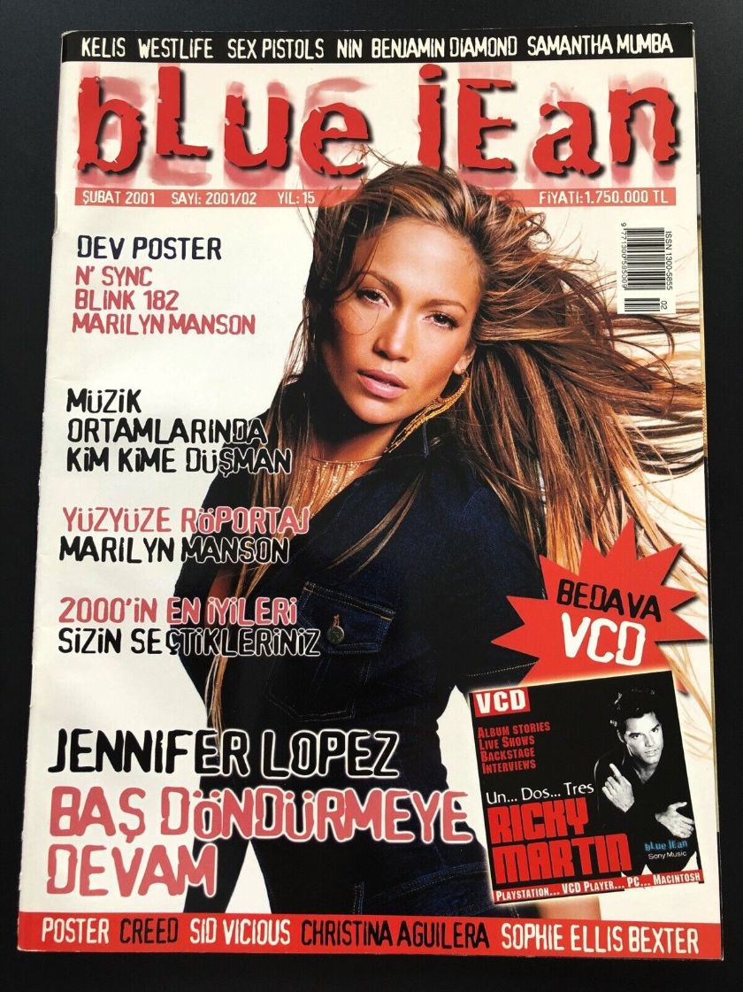 BLUE JEAN magazine side cover Issue 2  February 2001