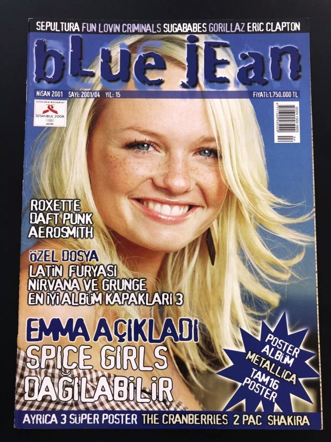 BLUE JEAN magazine side cover  April 2001