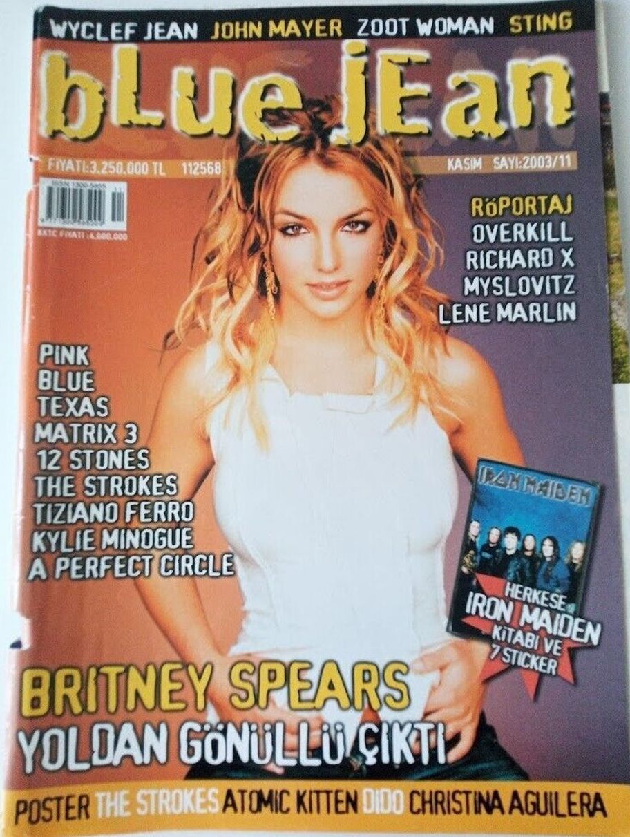 BLUE JEAN magazine side cover  November 2003