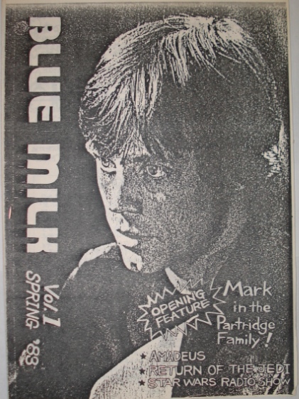 BLUE MILK magazine side cover Issue 1 Spring 1983