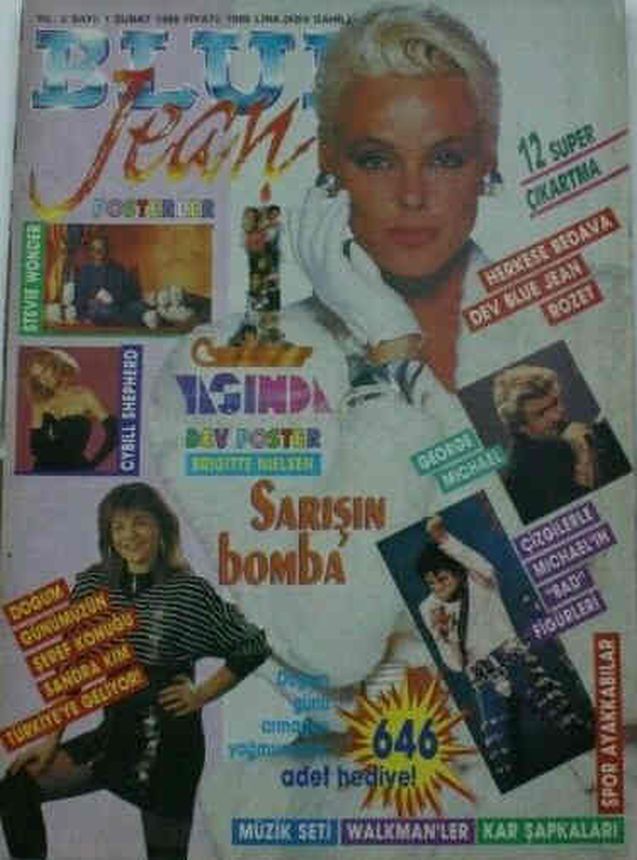 BLUE JEAN magazine side cover  February 1988