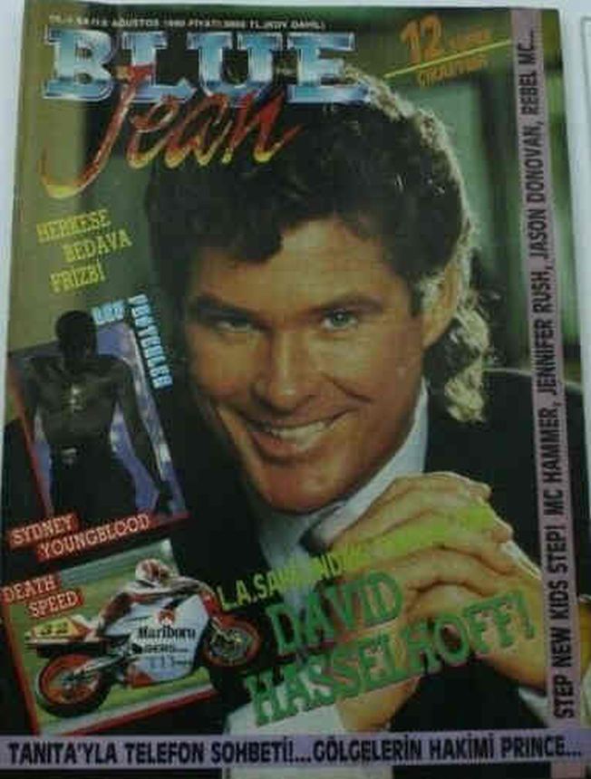 BLUE JEAN magazine side cover  August 1990