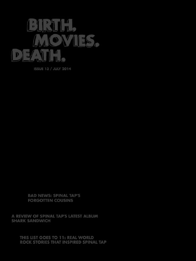 BIRTH MOVIES DEATH magazine side cover Issue 13 July 2014